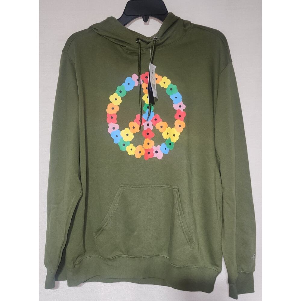 The phluid project peace sign green hoodie women's medium
